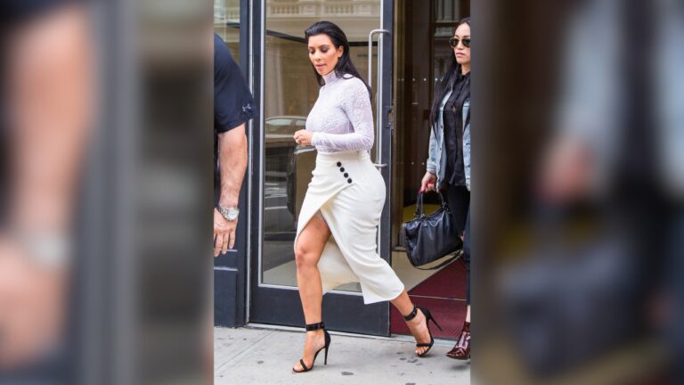 Kim Kardashian Nearly Eats It in 8-Inch Heels — and Everyone Saw It