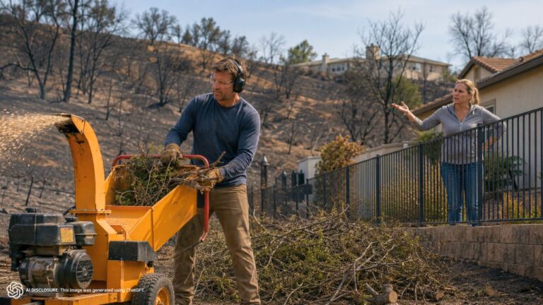 Homeowner Spent $20,000 Clearing Wildfire Debris to Protect Neighbors’ Homes — They Complained About His Weekend Wood Chipper